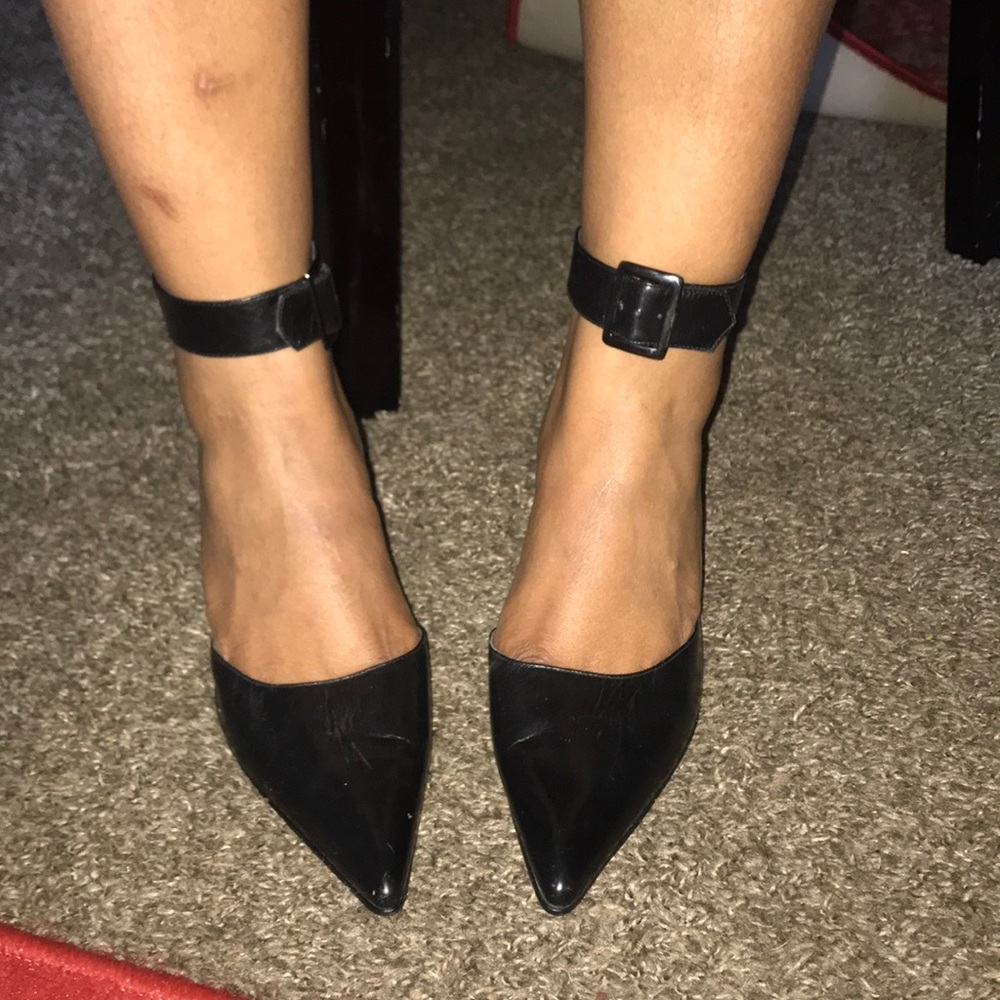 Black One Strap Pumps !! Never Worn !!